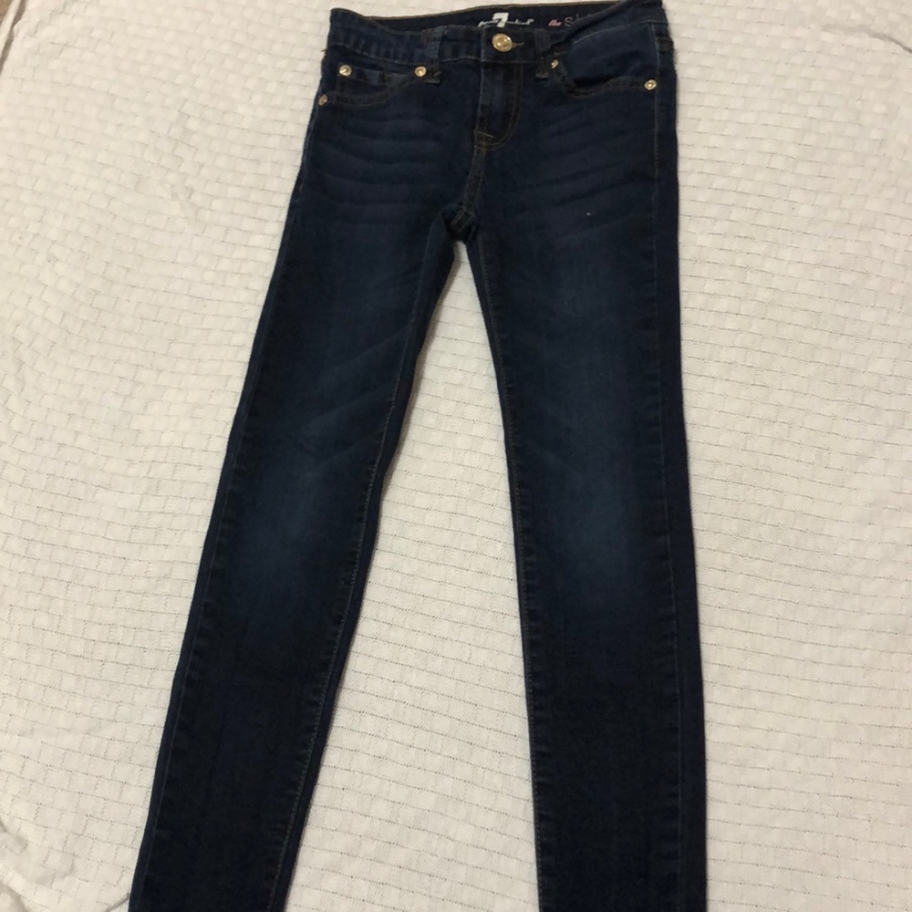 Girls dark wash jeans. Size 7.